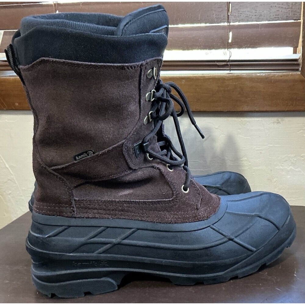 Kamik Nation Plus waterproof winter boots in dark brown Size 12.5 - Picture 4 of 8